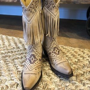 Old Gringo - size 6.5 - Bone Fringe Boot